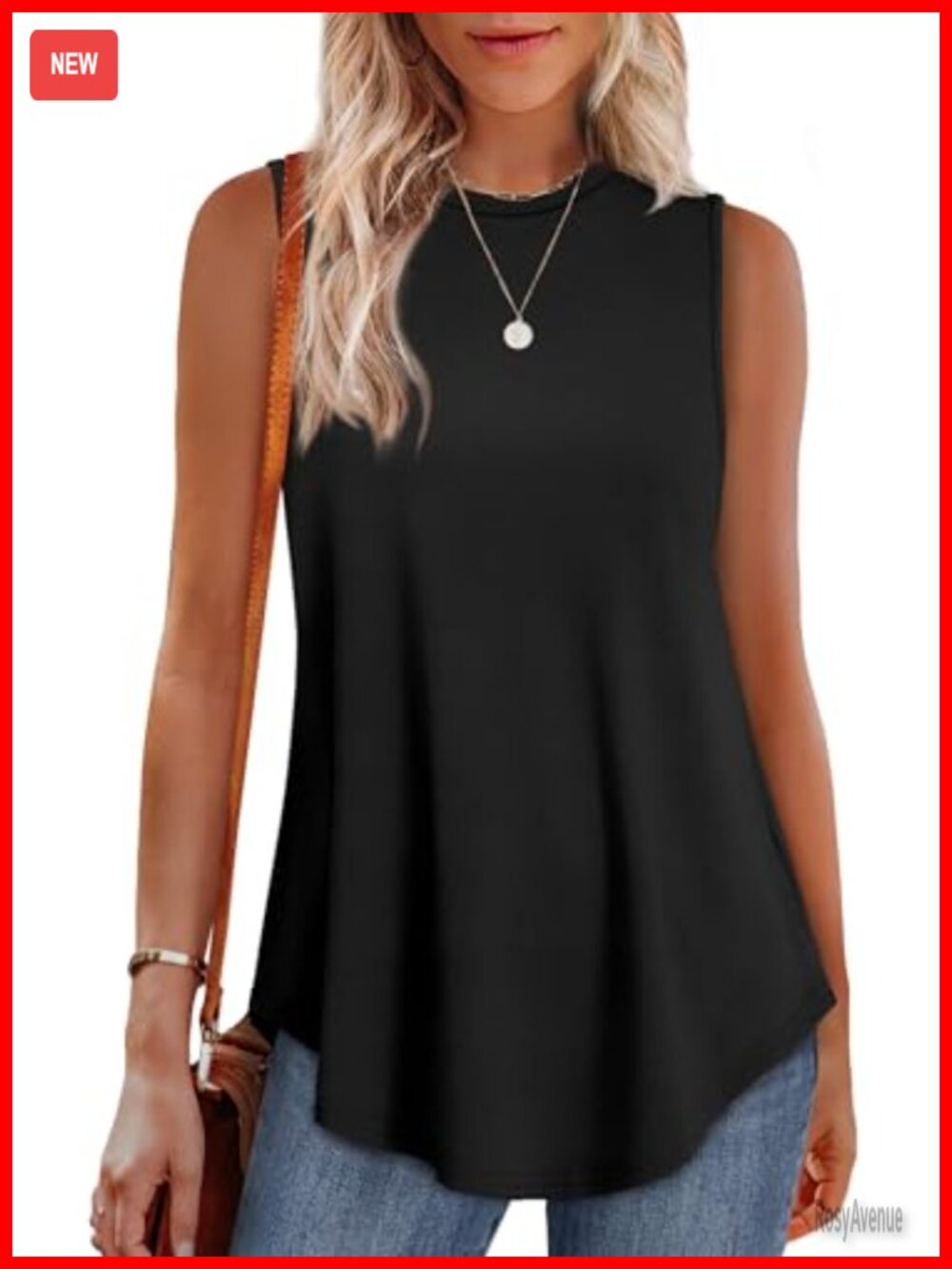 High Neck Tank Top Womens Loose Fit Sleeveless Tunic Summer Tops